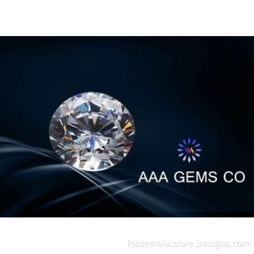 8.5mm Colorless Round Moissanite With Eight Hearts Eight Ar